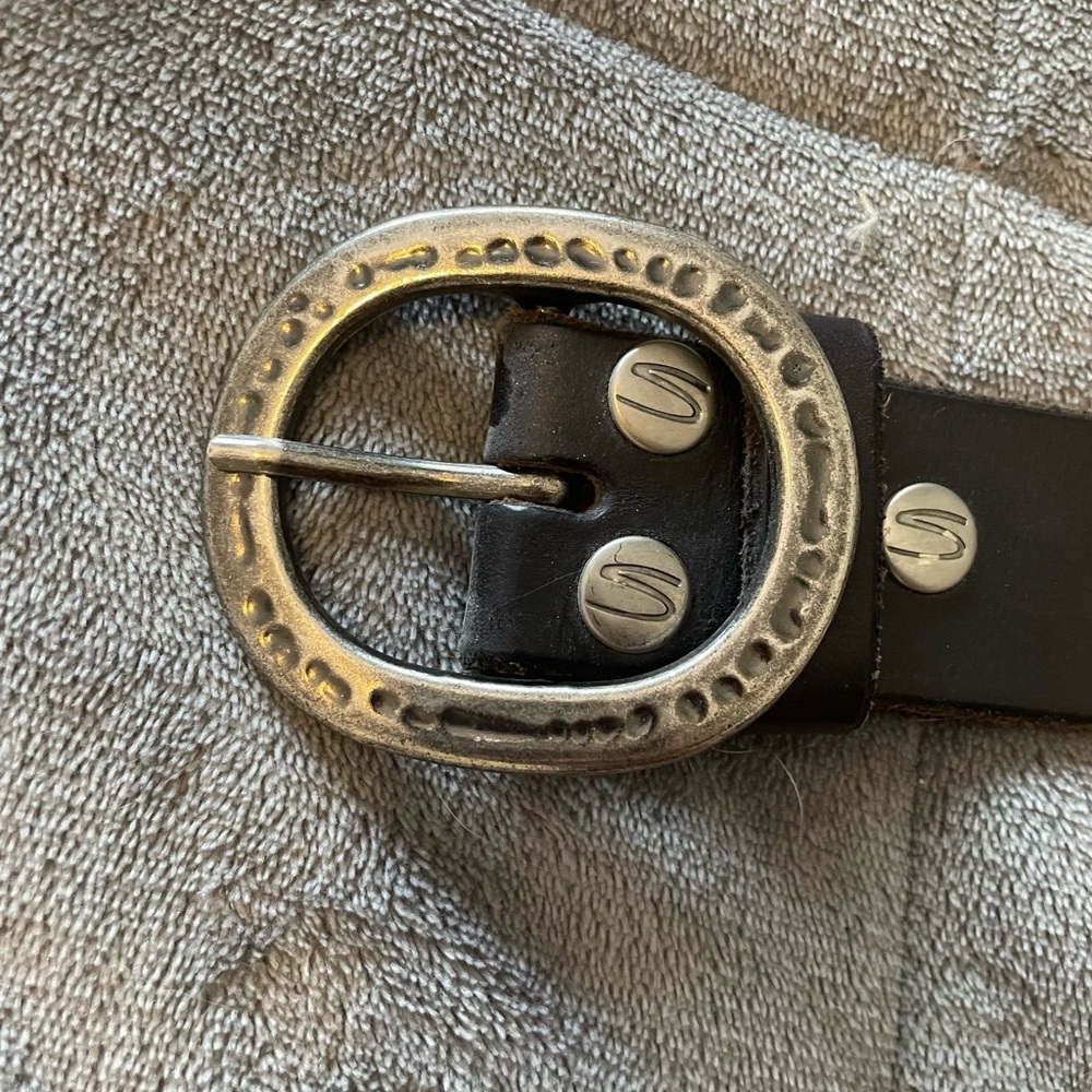 Silver Jeans Black Belt with Silver Buckle